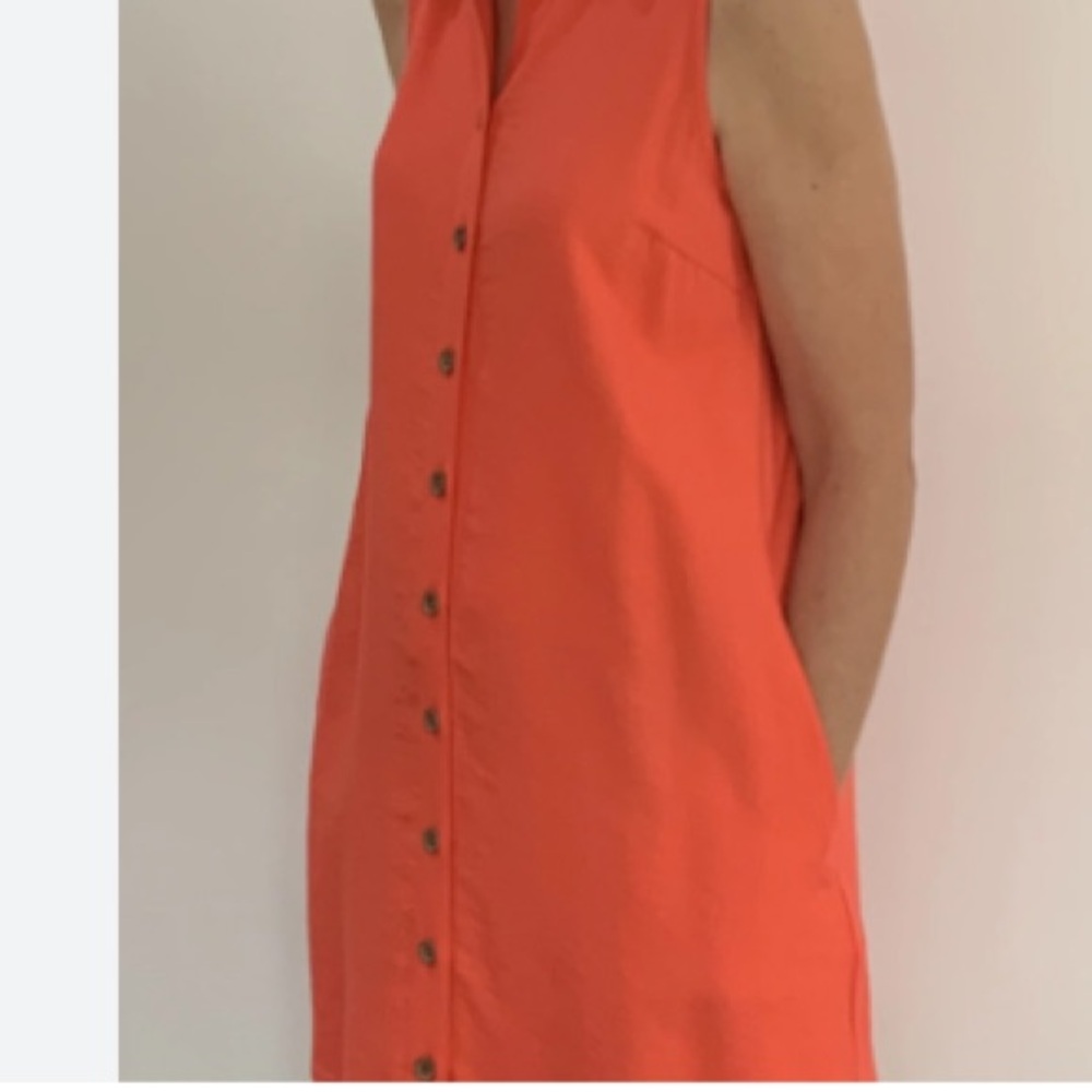 Sleeveless Orange Button-Down Dress NWT